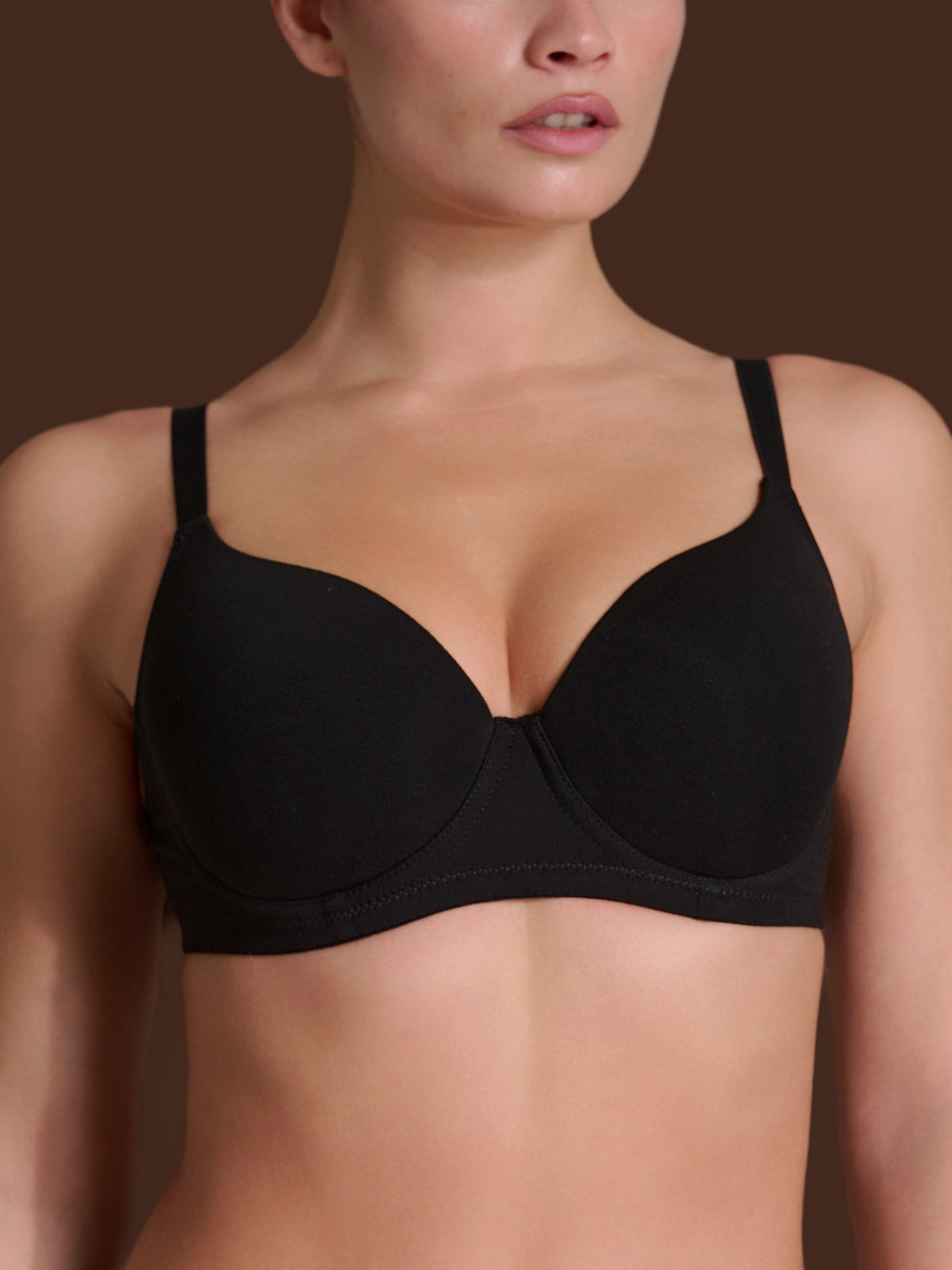beYOUtiful YouUp - Reggiseno con ferretto in cotone elasticizzato  Neri Donna - Ragno