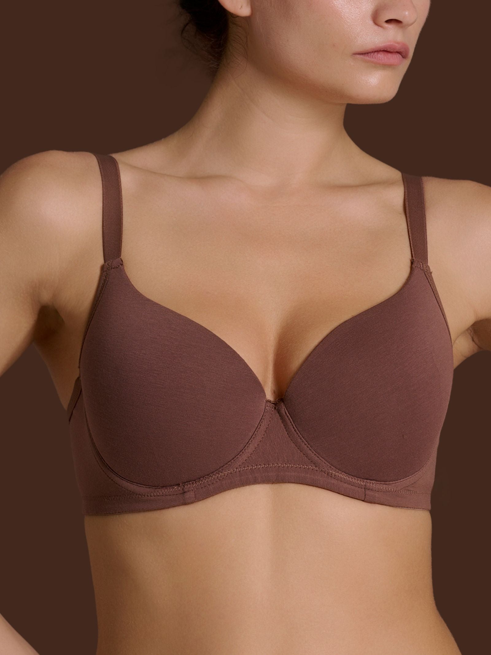 beYOUtiful YouUp - Reggiseno con ferretto in cotone elasticizzato  Marroni Donna - Ragno