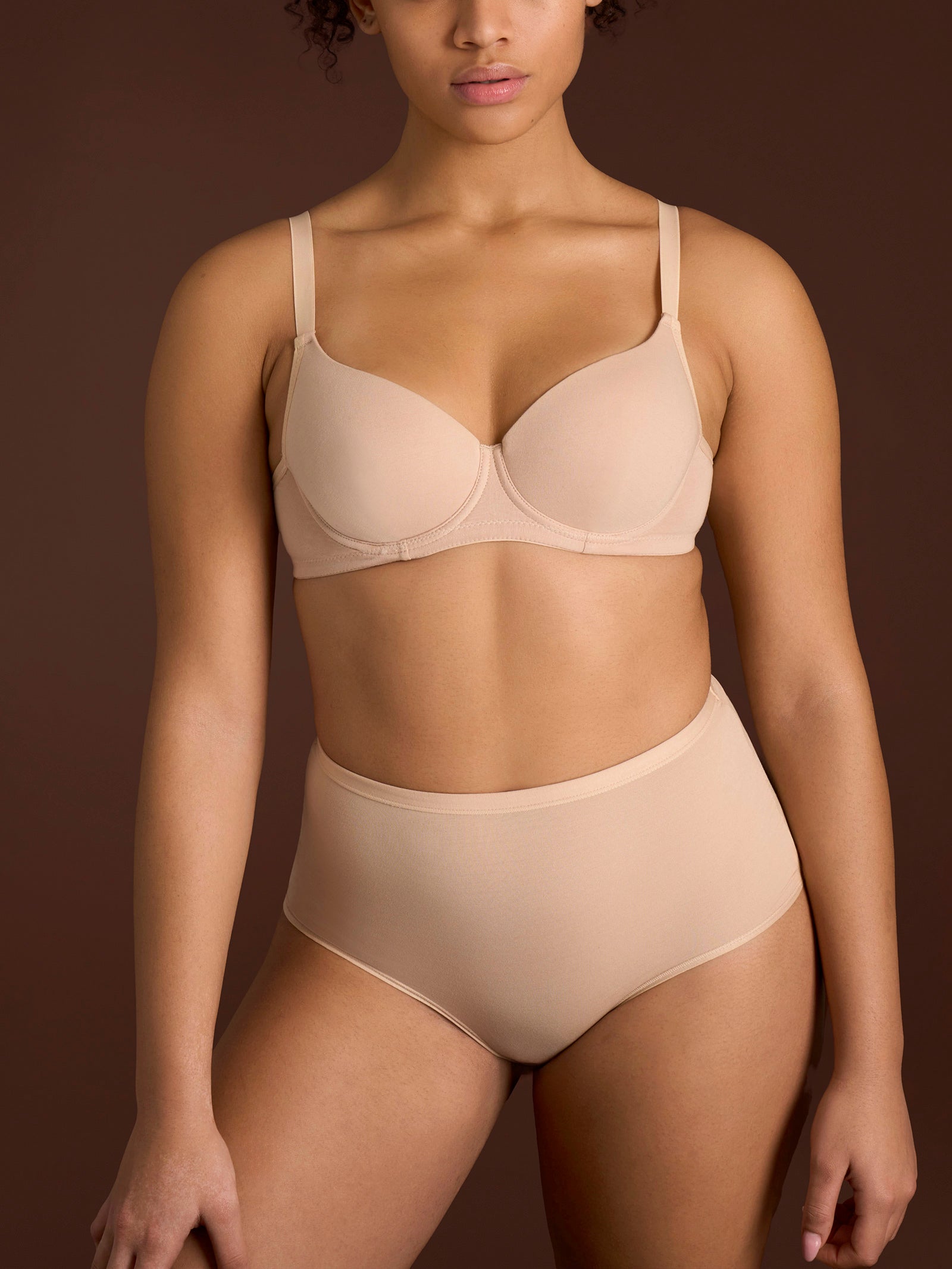 beYOUtiful YouUp - Reggiseno con ferretto in cotone elasticizzato  Marroni Donna - Ragno