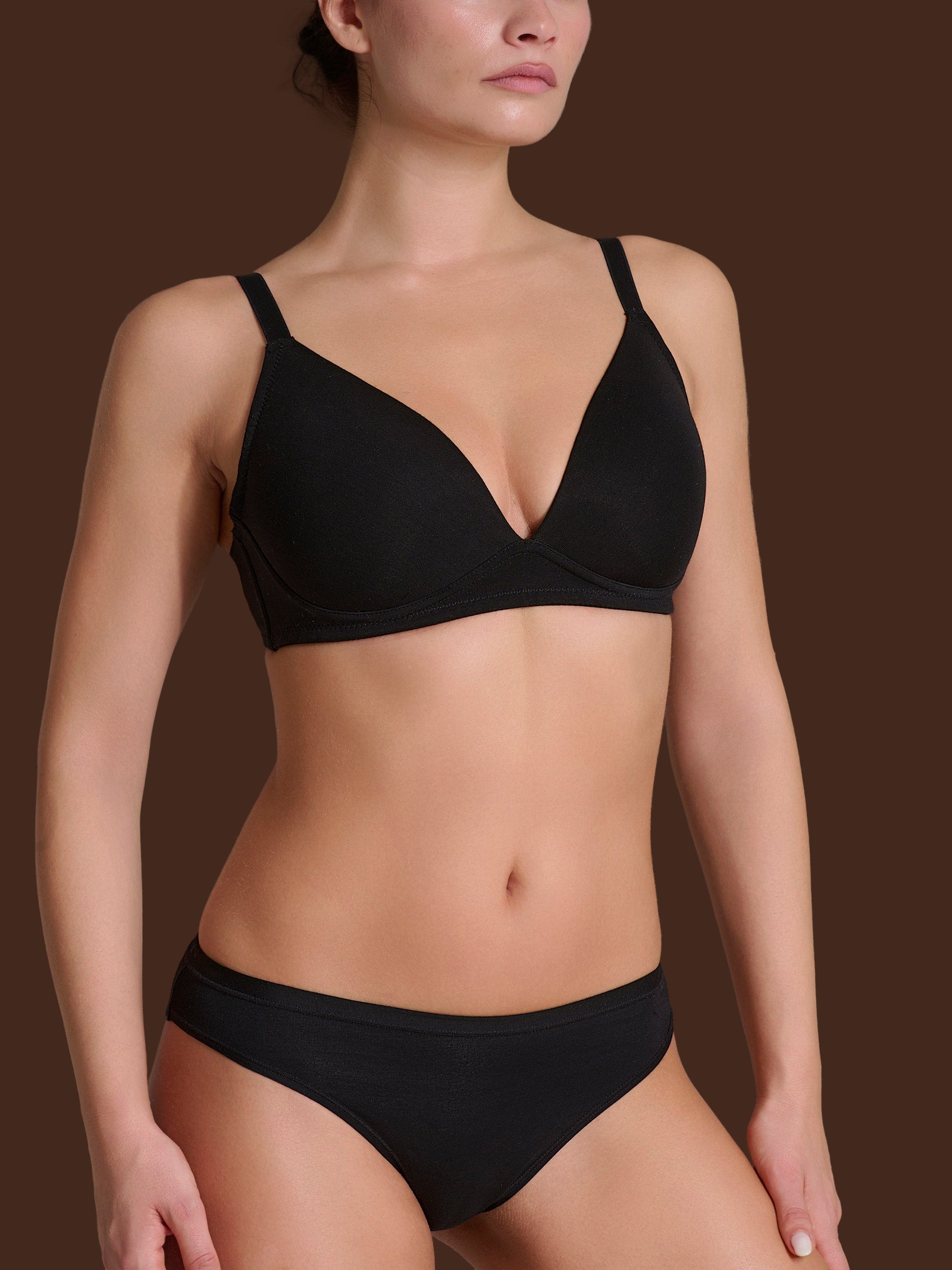 beYOUtiful YouUp - Reggiseno con imbottitura in cotone elasticizzato Neri Donna - Ragno