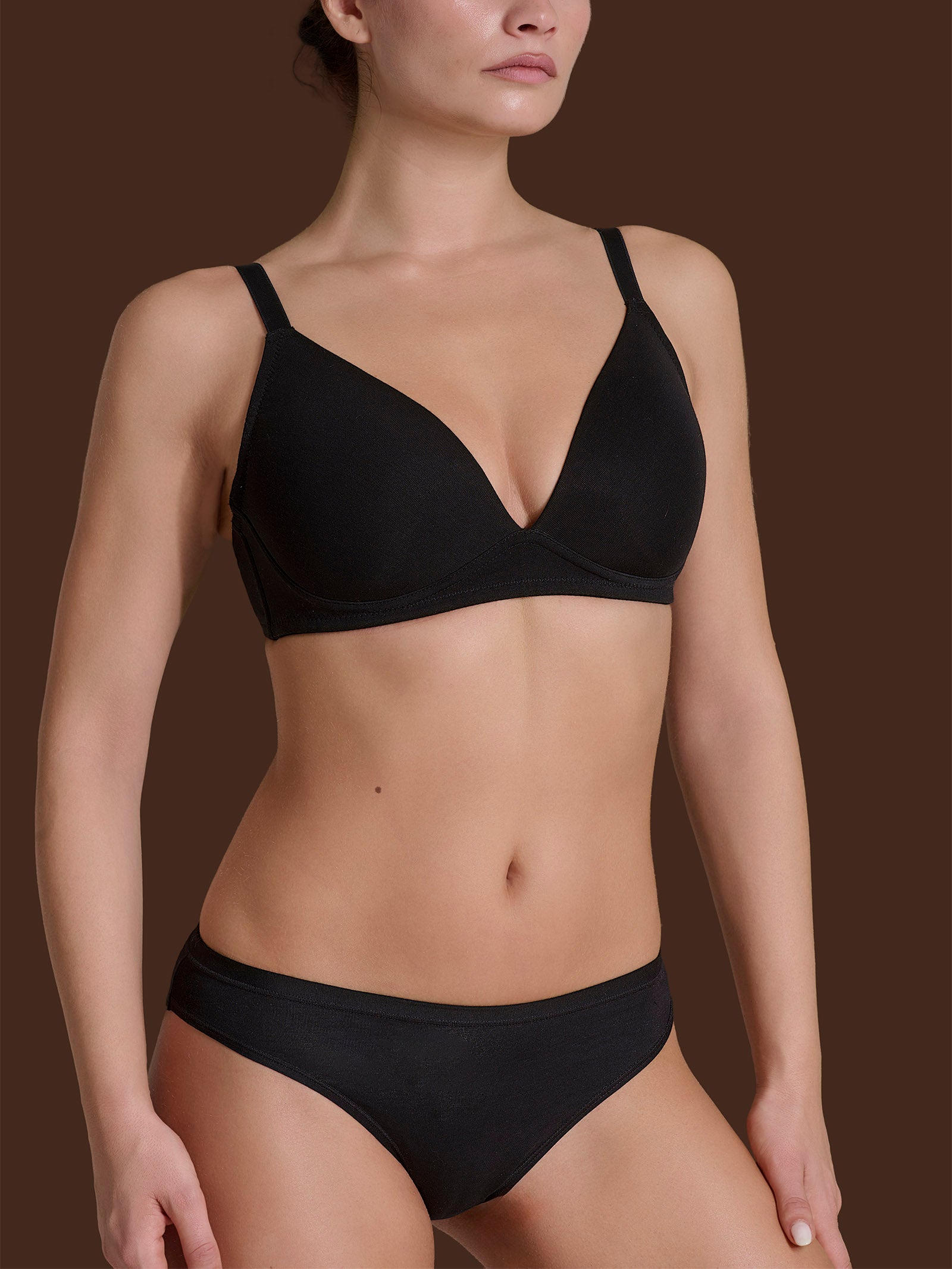 beYOUtiful YouUp - Reggiseno con imbottitura in cotone elasticizzato Neri Donna - Ragno