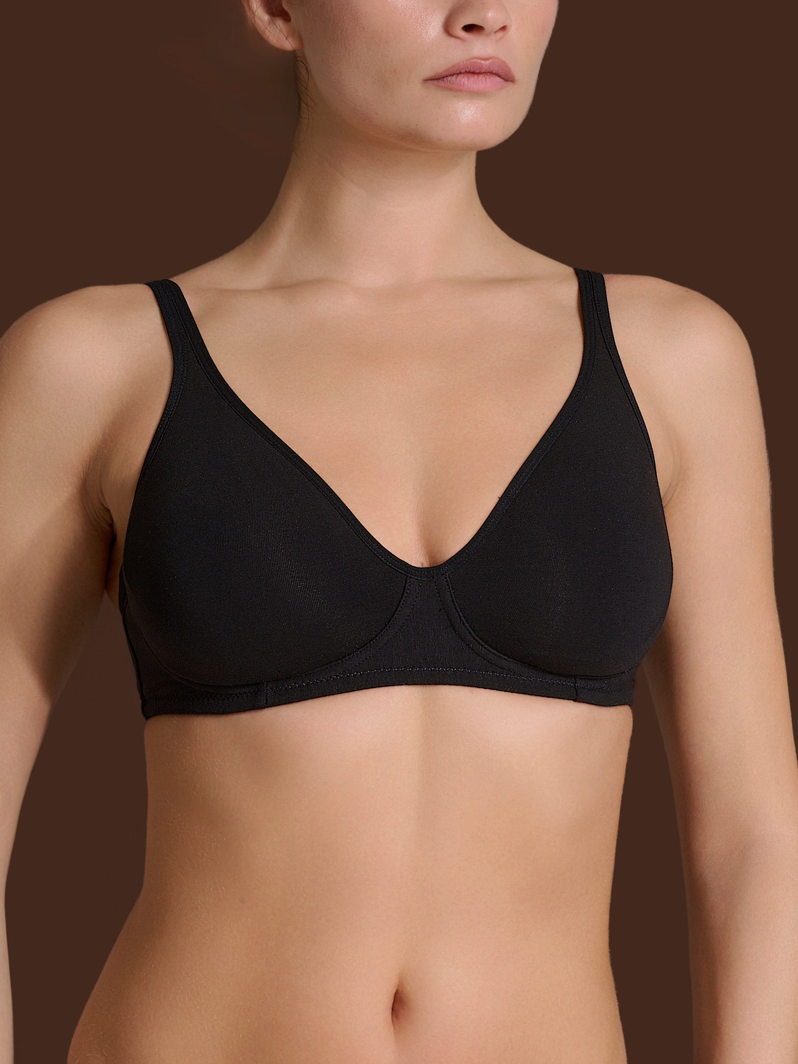 beYOUtiful YouUp - Reggiseno senza ferretto in cotone elasticizzato Neri Donna - Ragno