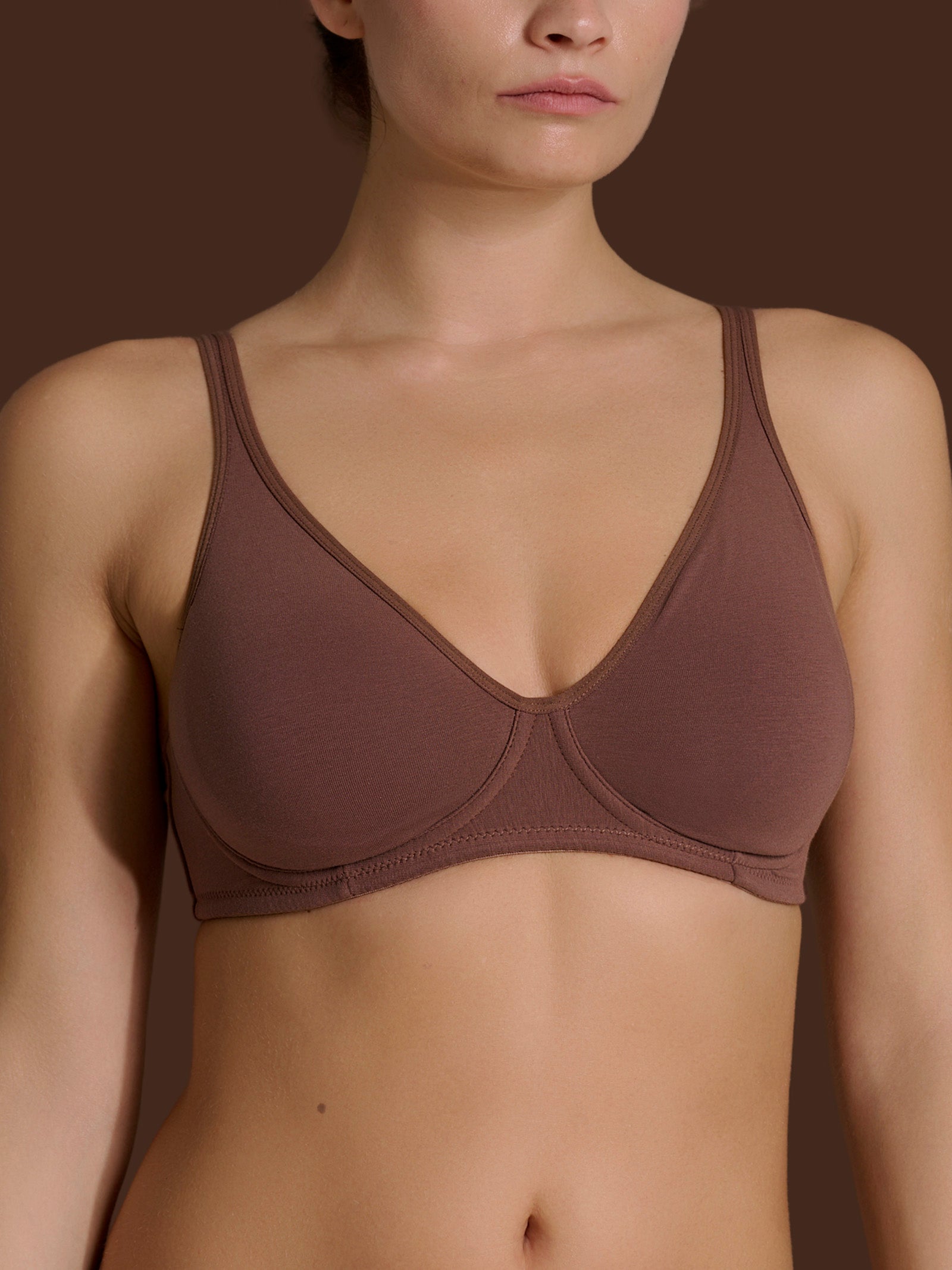 beYOUtiful YouUp - Reggiseno senza ferretto in cotone elasticizzato Marroni Donna - Ragno