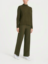 Lupetto con fantasia check diagonale in Super Soft	 Verdi Donna - Ragno