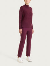 Lupetto con fantasia check diagonale in Super Soft	 Viola Donna - Ragno