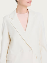 Blazer doppio petto in Compact Bianchi Donna - Ragno
