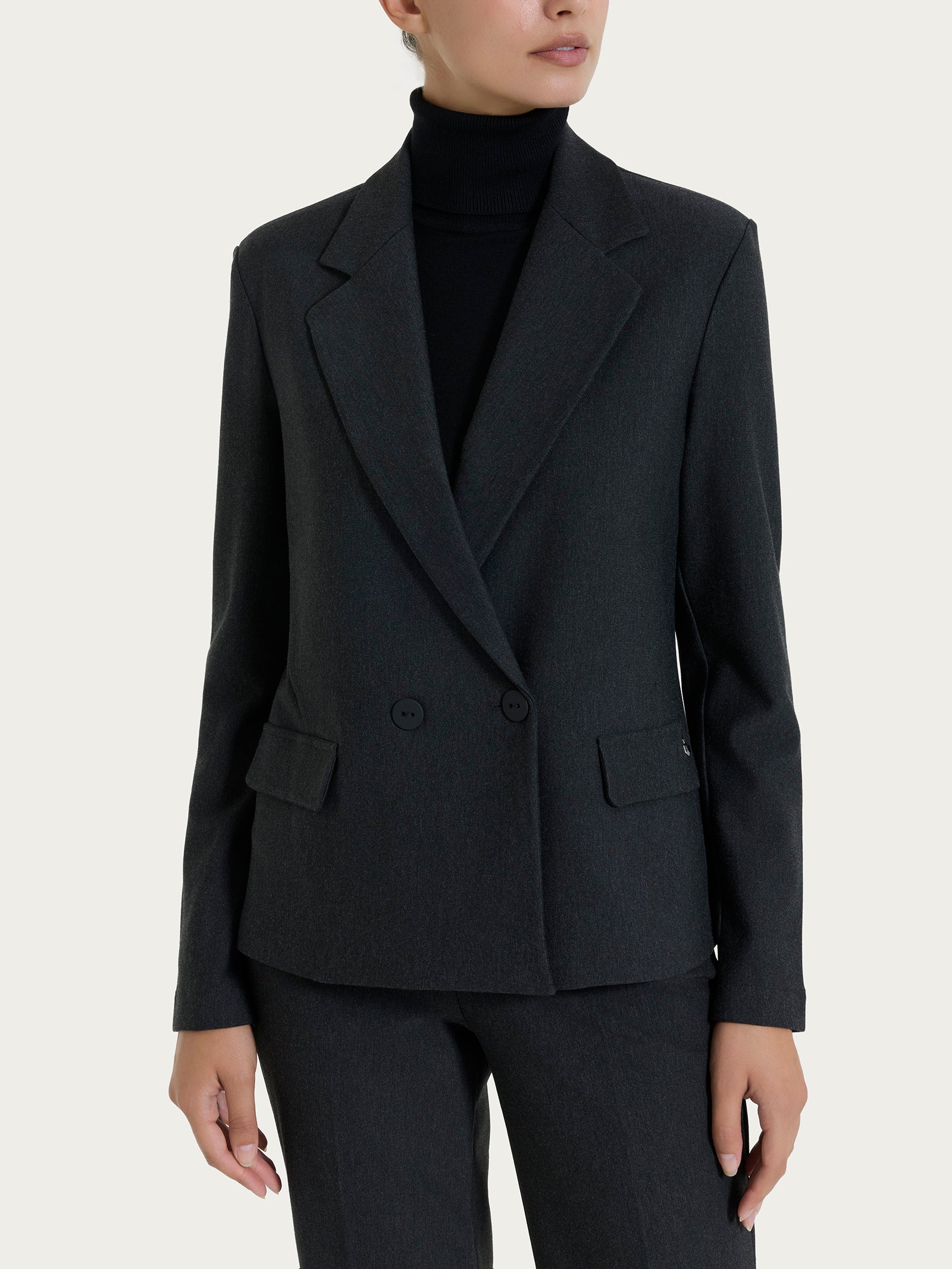 Blazer doppio petto in Compact Neri Donna - Ragno