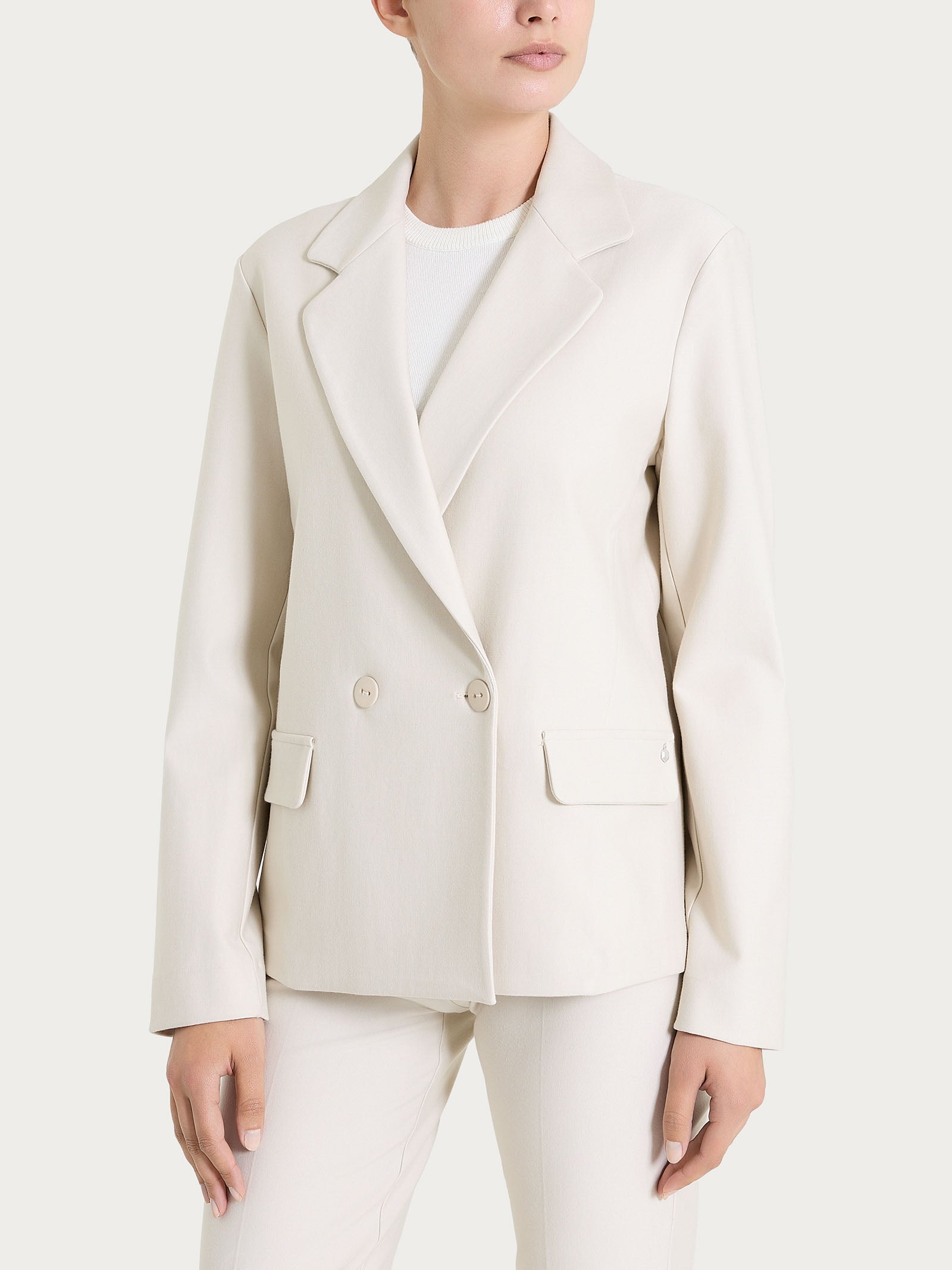 Blazer doppio petto in Compact Bianchi Donna - Ragno