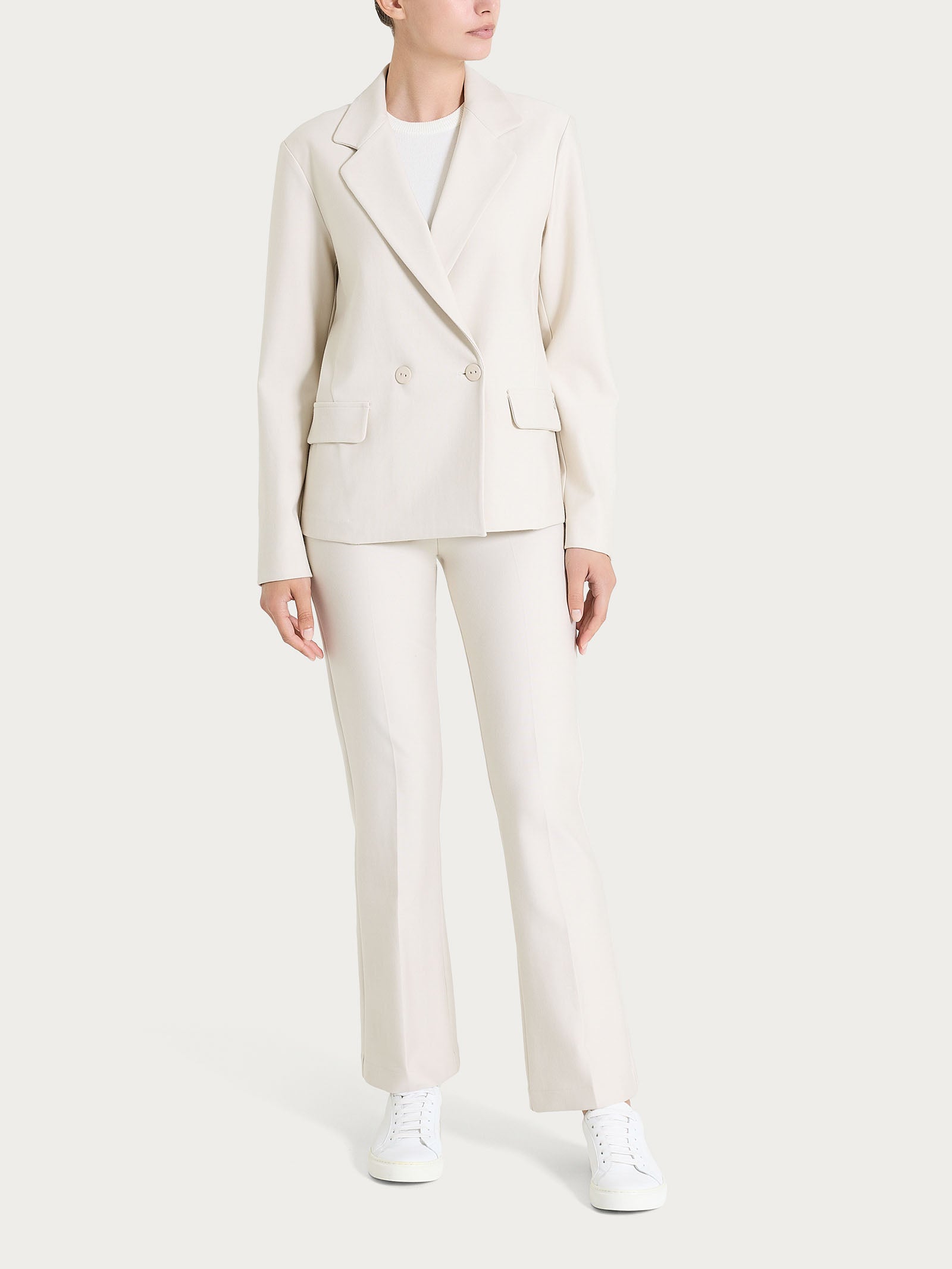 Blazer doppio petto in Compact Bianchi Donna - Ragno
