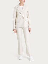 Blazer doppio petto in Compact Bianchi Donna - Ragno
