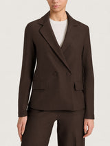 Women's Double-Breasted Blazer in Compact Brown - Ragno