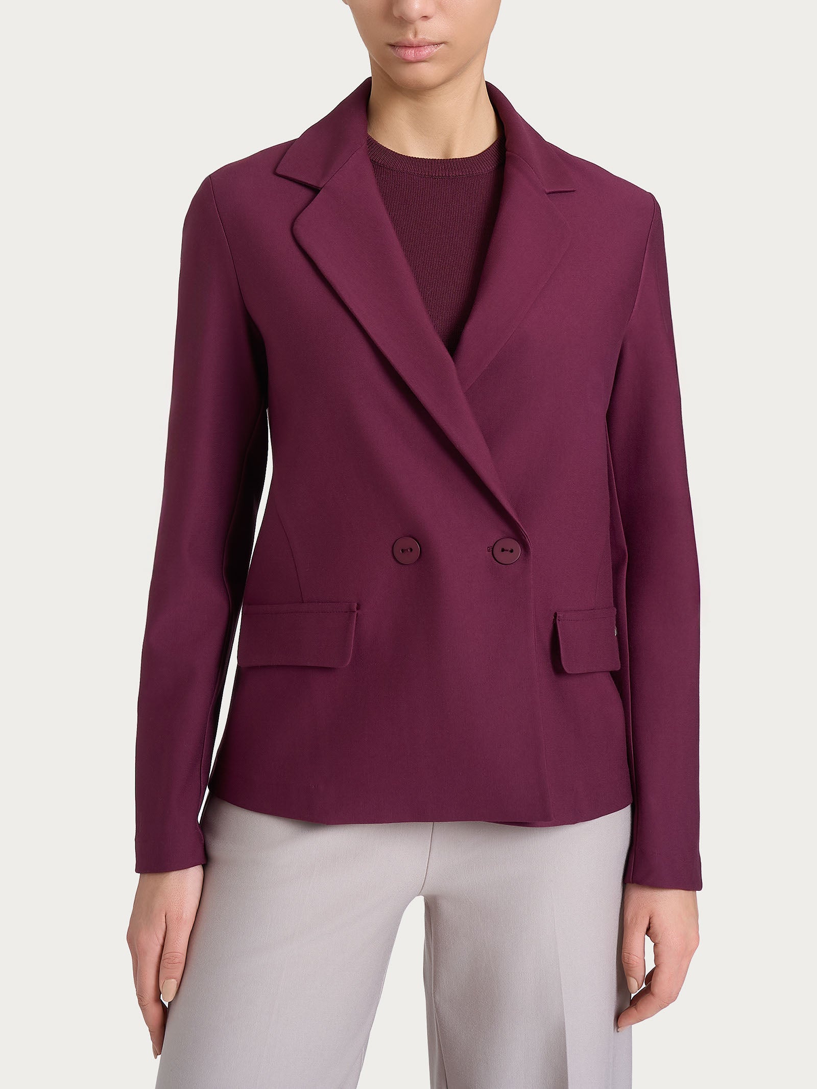Blazer doppio petto in Compact Viola Donna - Ragno