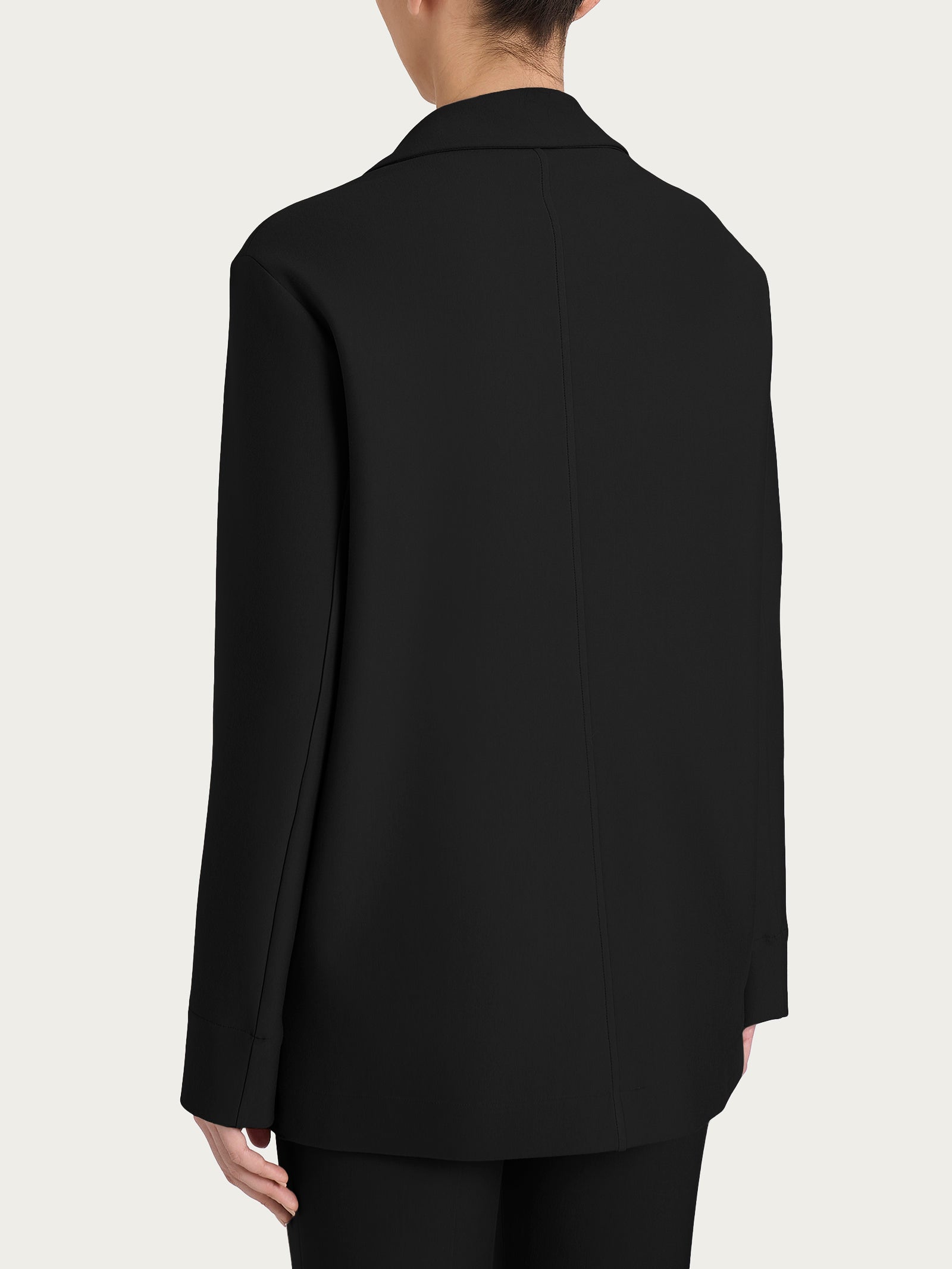 Blazer over con un bottone in Compact Neri Donna - Ragno