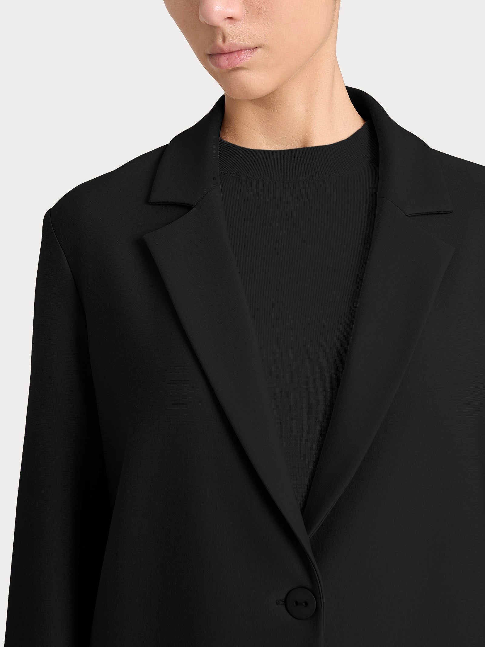 Blazer over con un bottone in Compact Neri Donna - Ragno