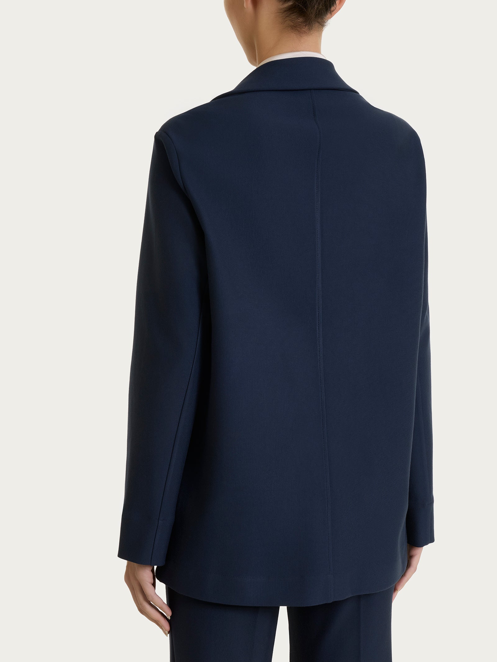 Blazer over con un bottone in Compact Blu Donna - Ragno