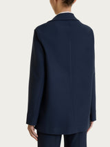 Blazer over con un bottone in Compact Blu Donna - Ragno