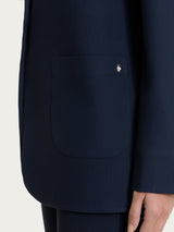 Blazer over con un bottone in Compact Blu Donna - Ragno