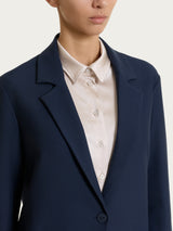 Blazer over con un bottone in Compact Blu Donna - Ragno