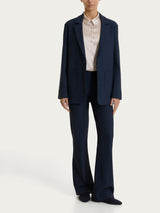 Blazer over con un bottone in Compact Blu Donna - Ragno