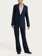Blazer over con un bottone in Compact Blu Donna - Ragno