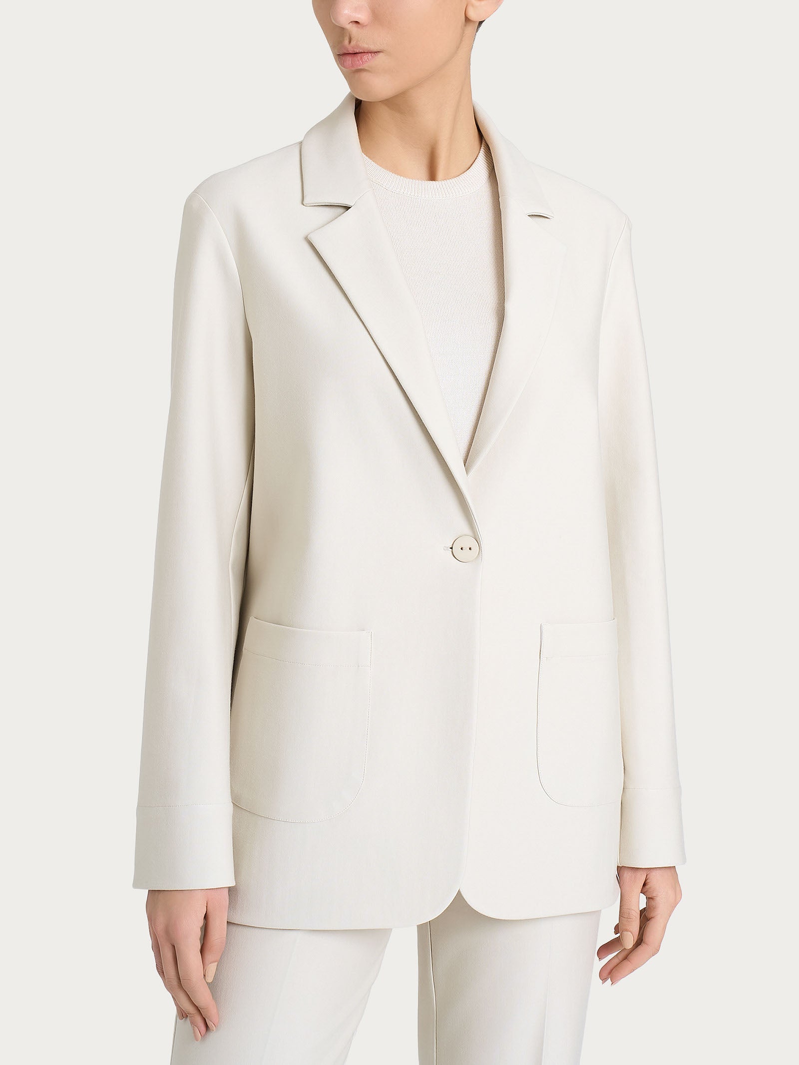 Blazer over con un bottone in Compact Bianchi Donna - Ragno