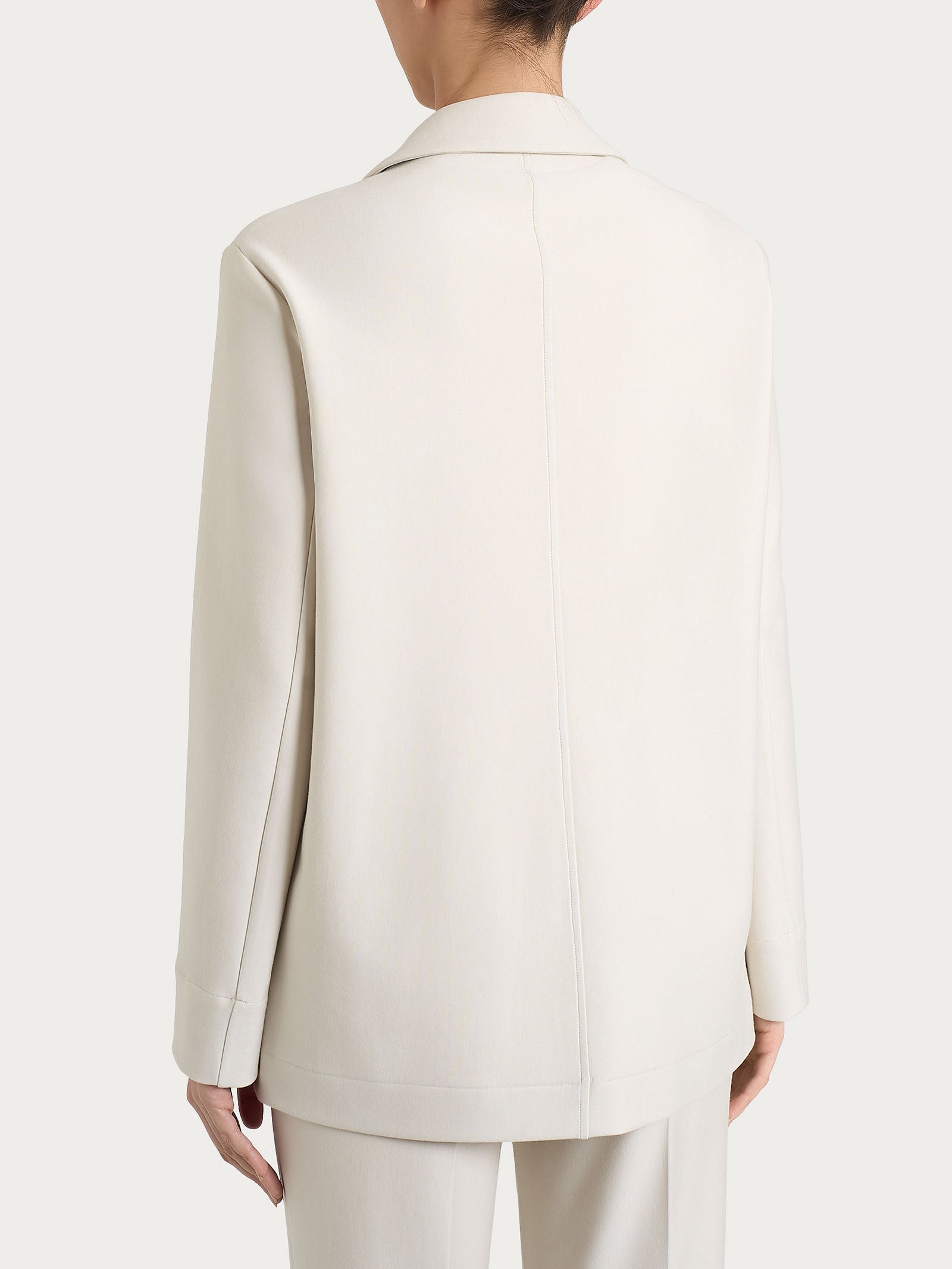 Blazer over con un bottone in Compact Bianchi Donna - Ragno