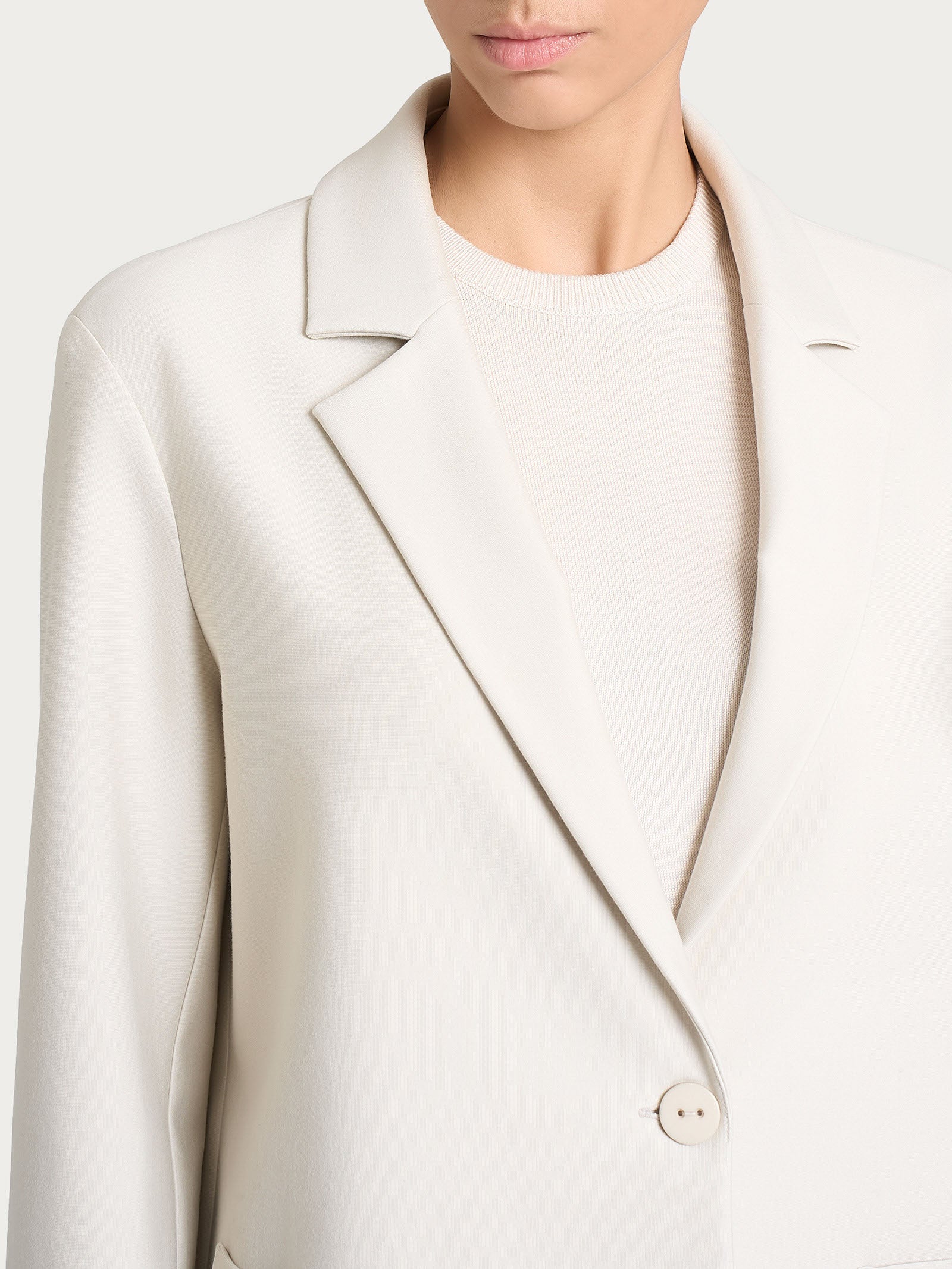 Blazer over con un bottone in Compact Bianchi Donna - Ragno