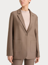 Blazer over con un bottone in Compact Marroni Donna - Ragno