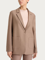 Blazer over con un bottone in Compact Marroni Donna - Ragno