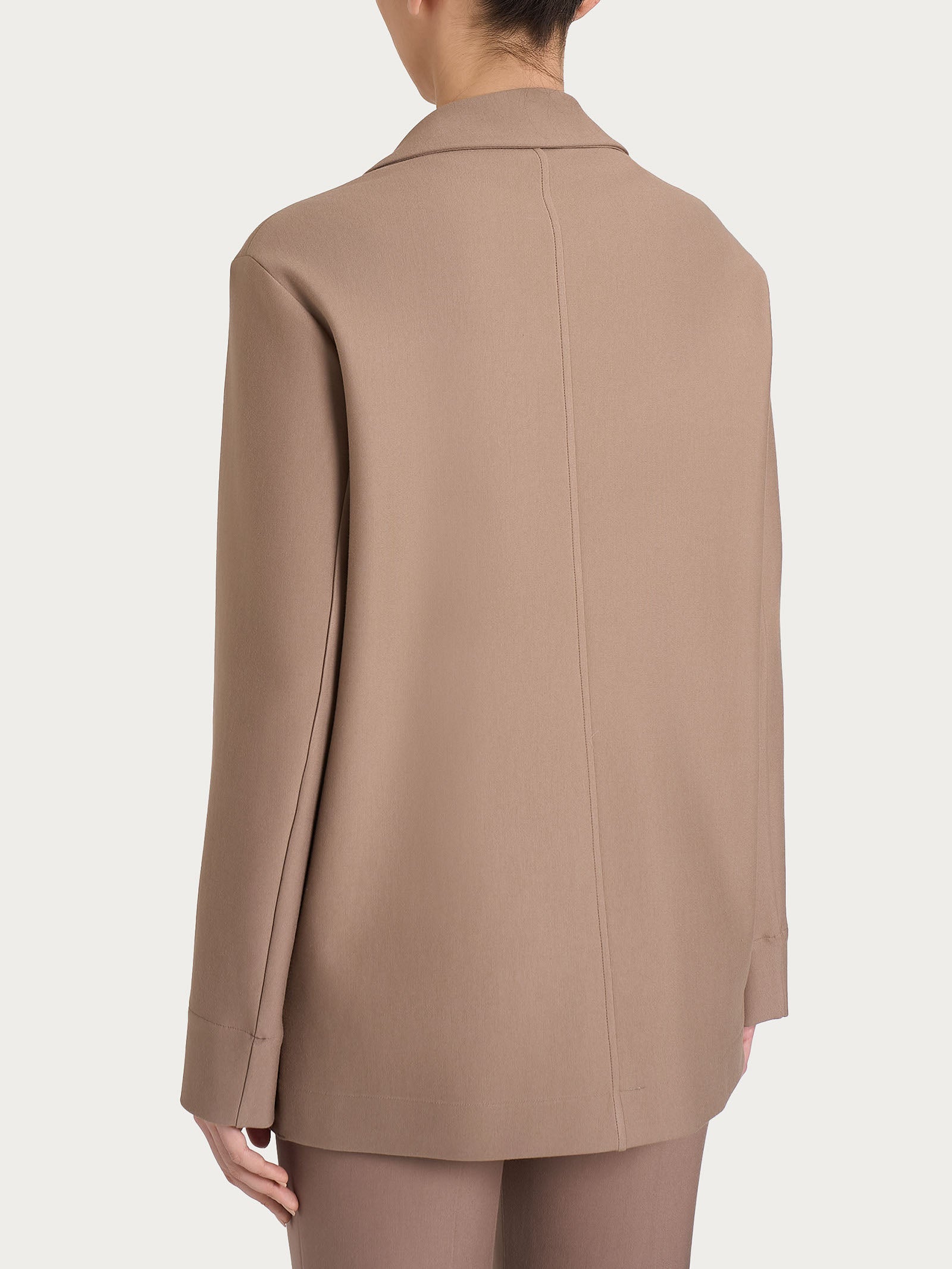 Blazer over con un bottone in Compact Marroni Donna - Ragno