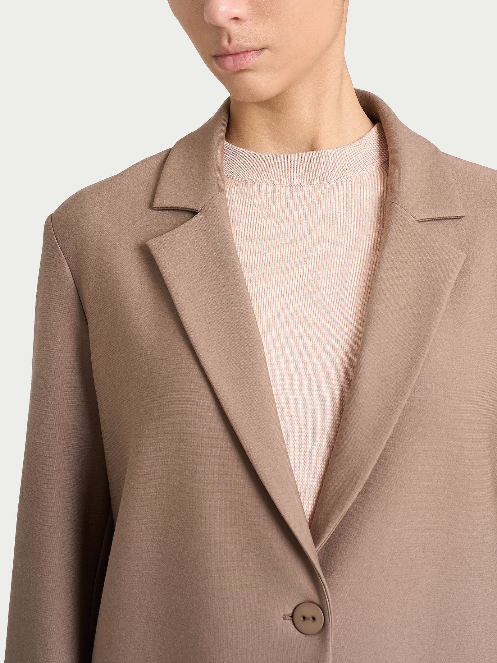 Blazer over con un bottone in Compact Marroni Donna - Ragno