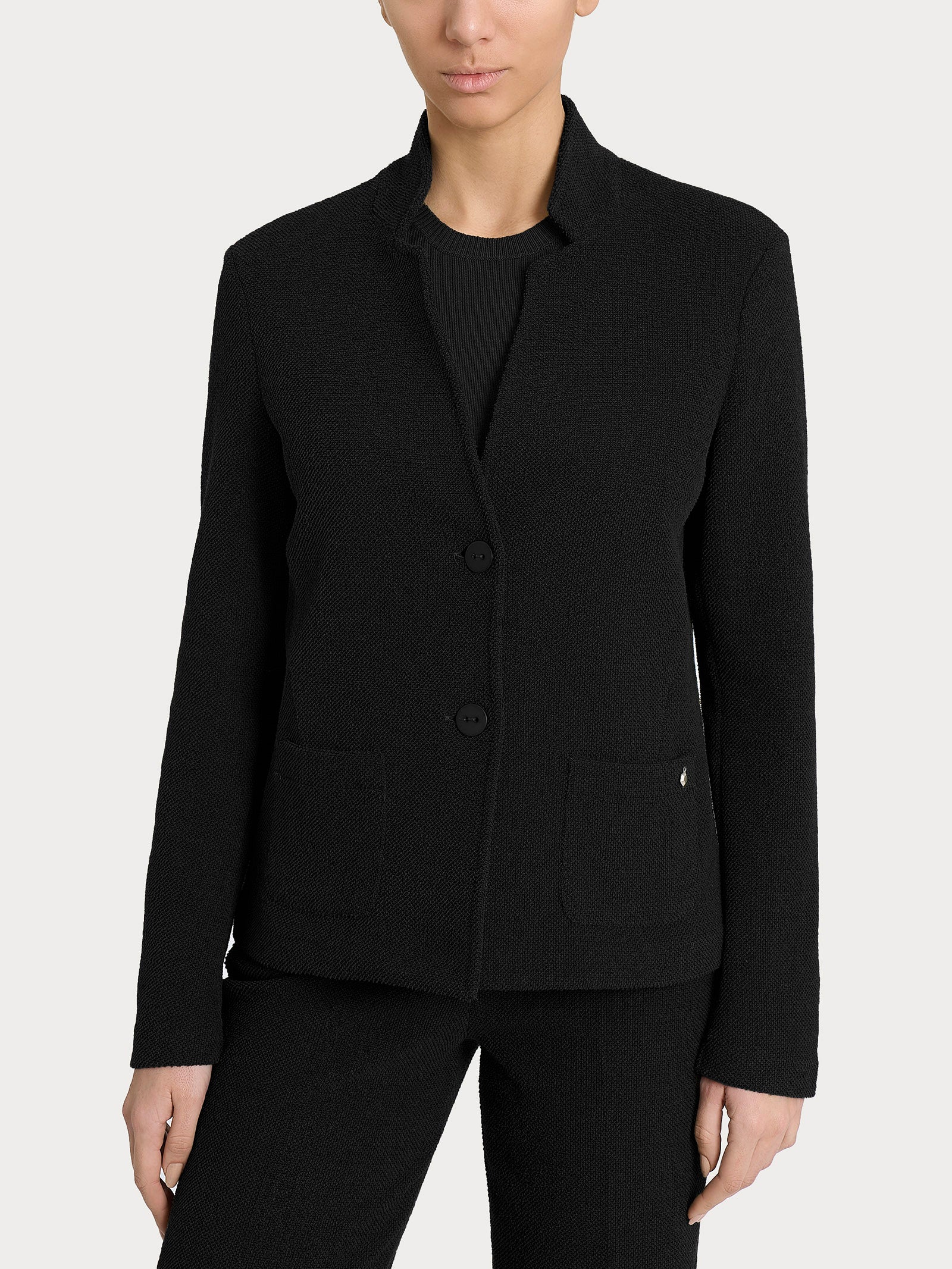 Blazer corto in Japanese Fleece Neri Donna - Ragno