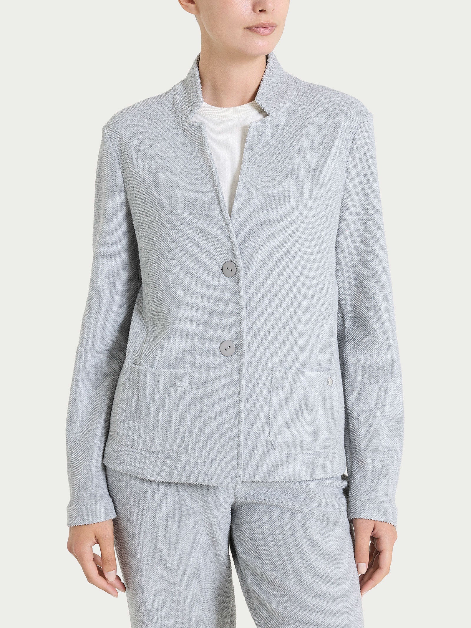 Blazer corto in Japanese Fleece Neri Donna - Ragno