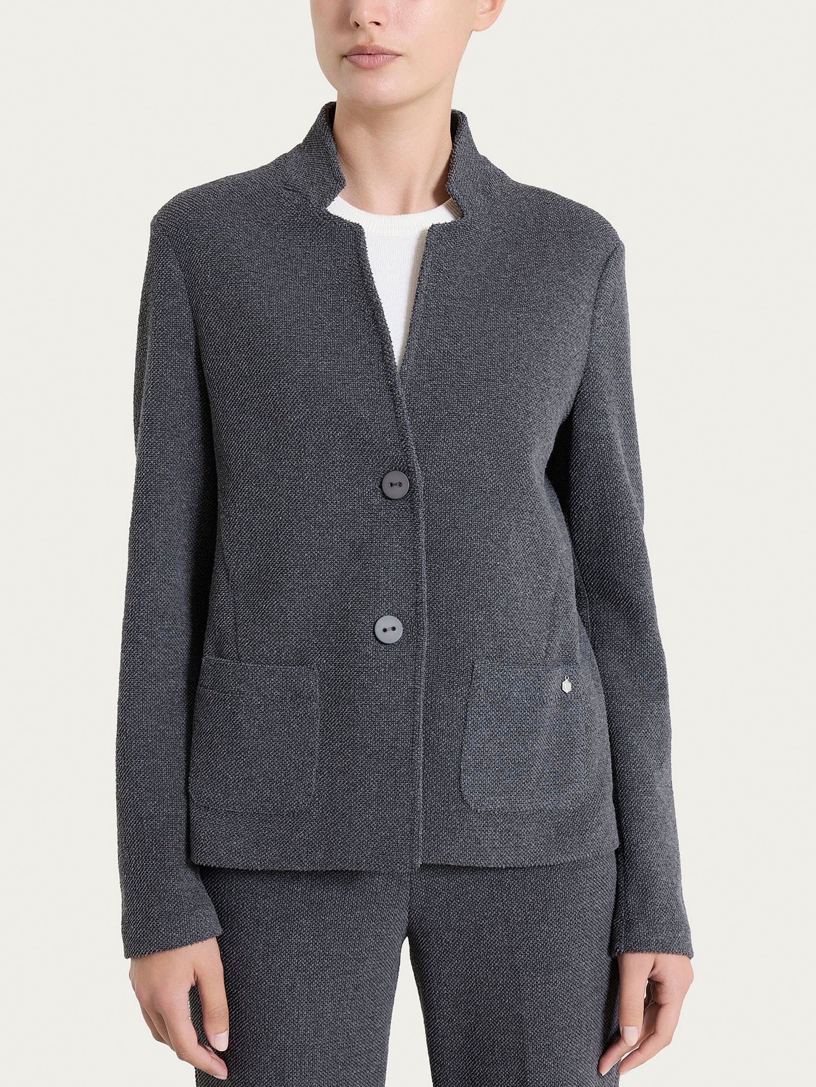 Blazer corto in Japanese Fleece Neri Donna - Ragno