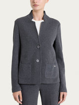 Blazer corto in Japanese Fleece Neri Donna - Ragno