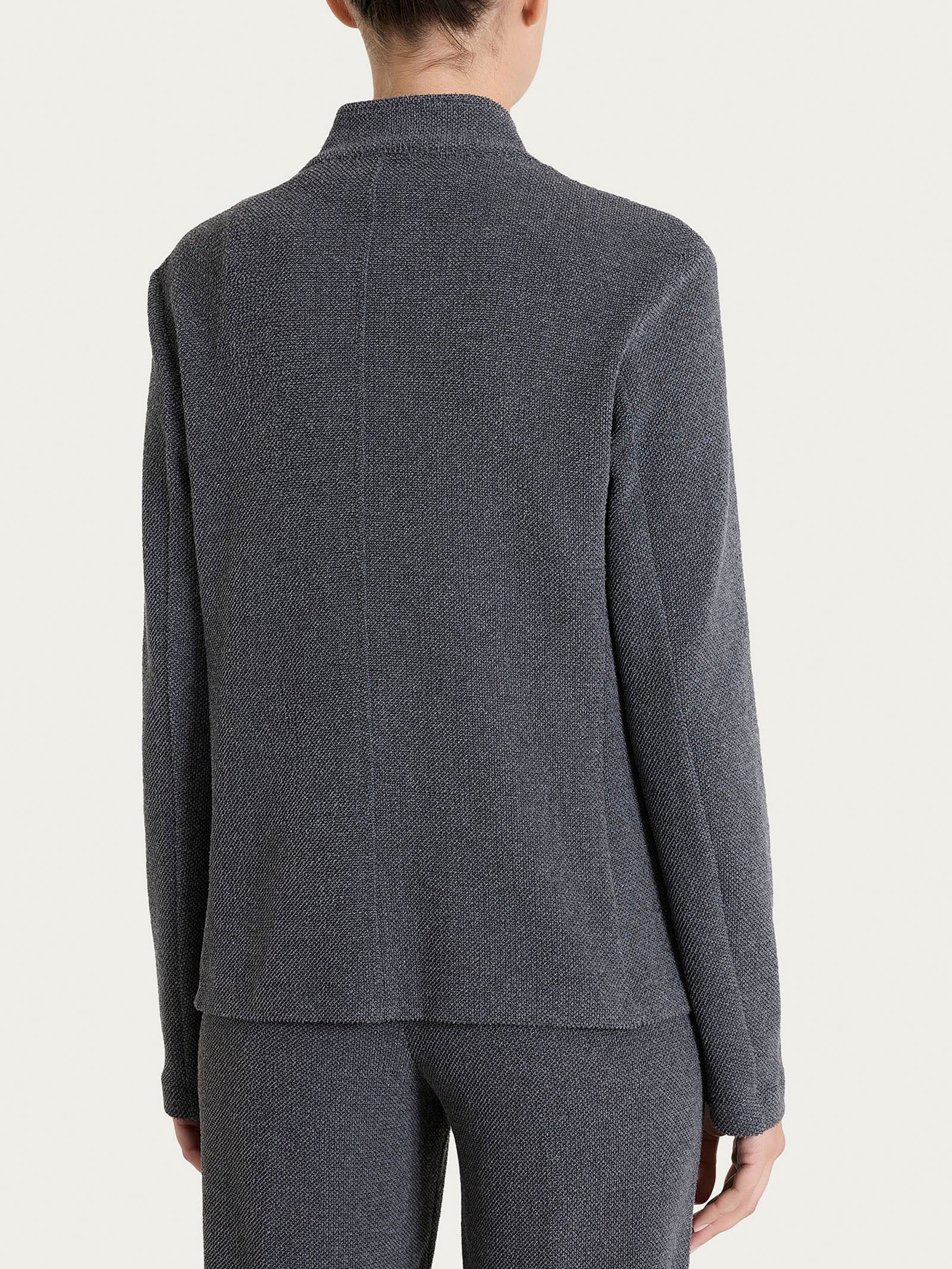 Blazer corto in Japanese Fleece Neri Donna - Ragno