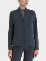 Blazer corto in Japanese Fleece Neri Donna - Ragno