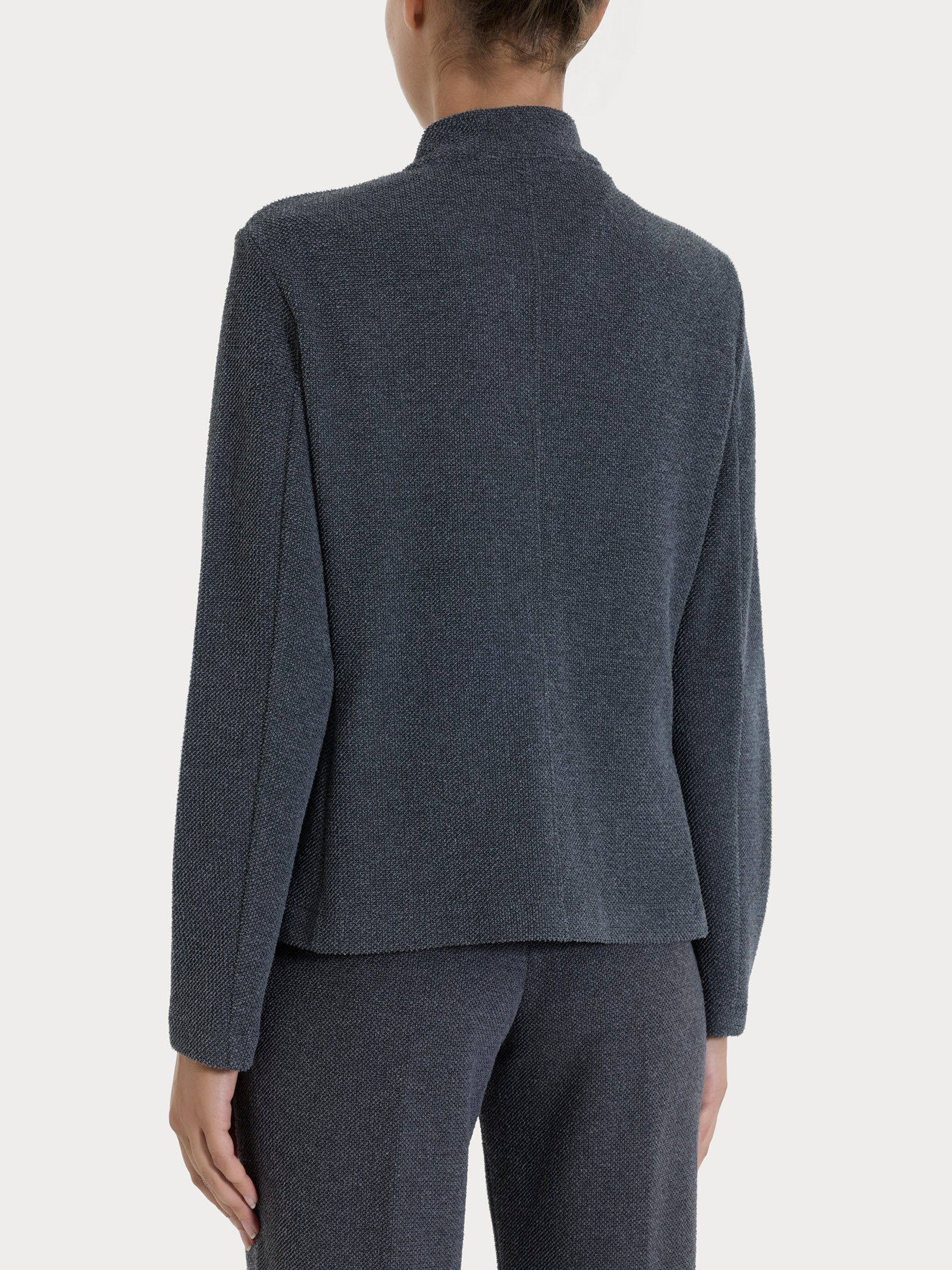 Blazer corto in Japanese Fleece Neri Donna - Ragno
