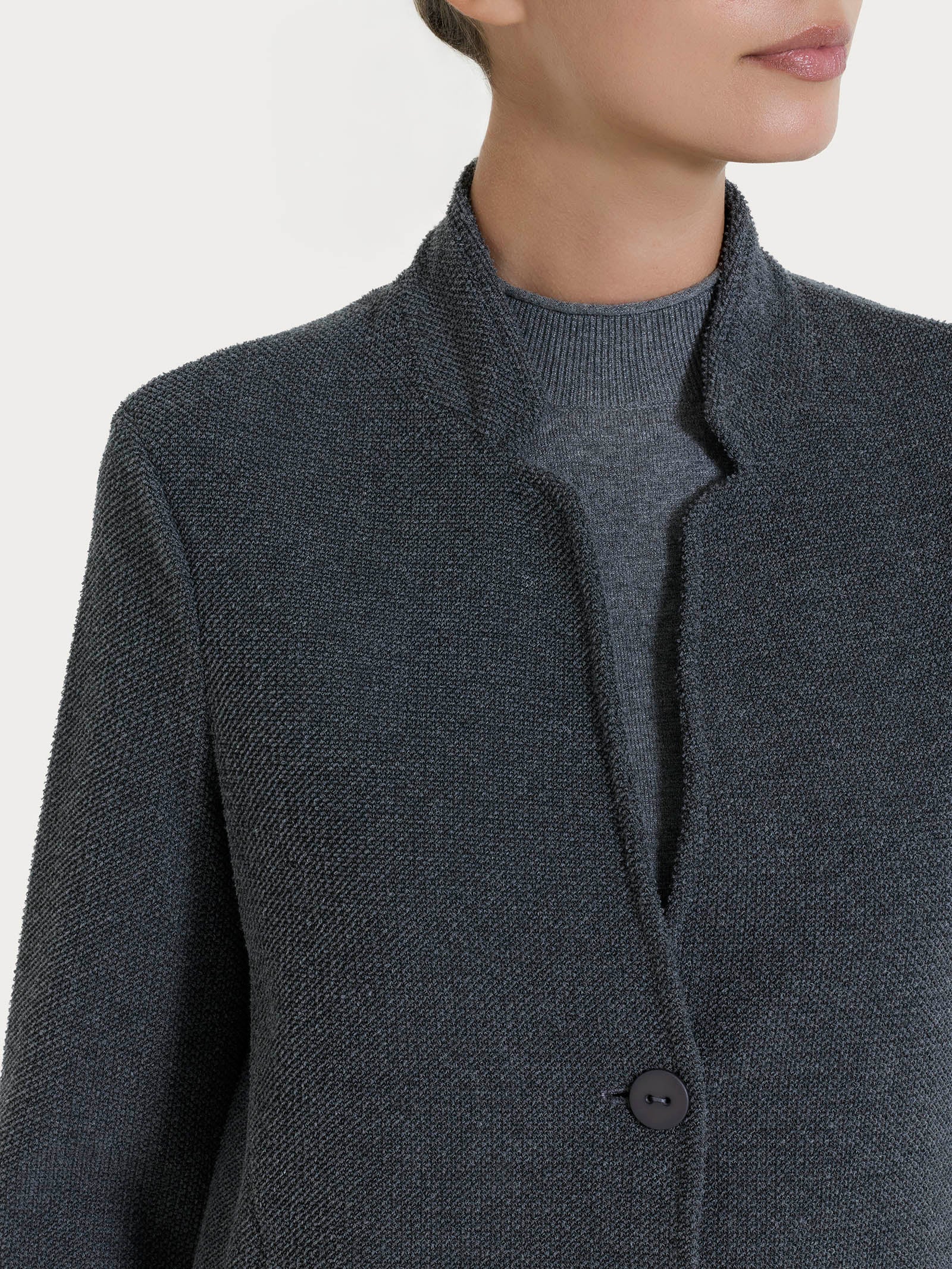 Blazer corto in Japanese Fleece Neri Donna - Ragno