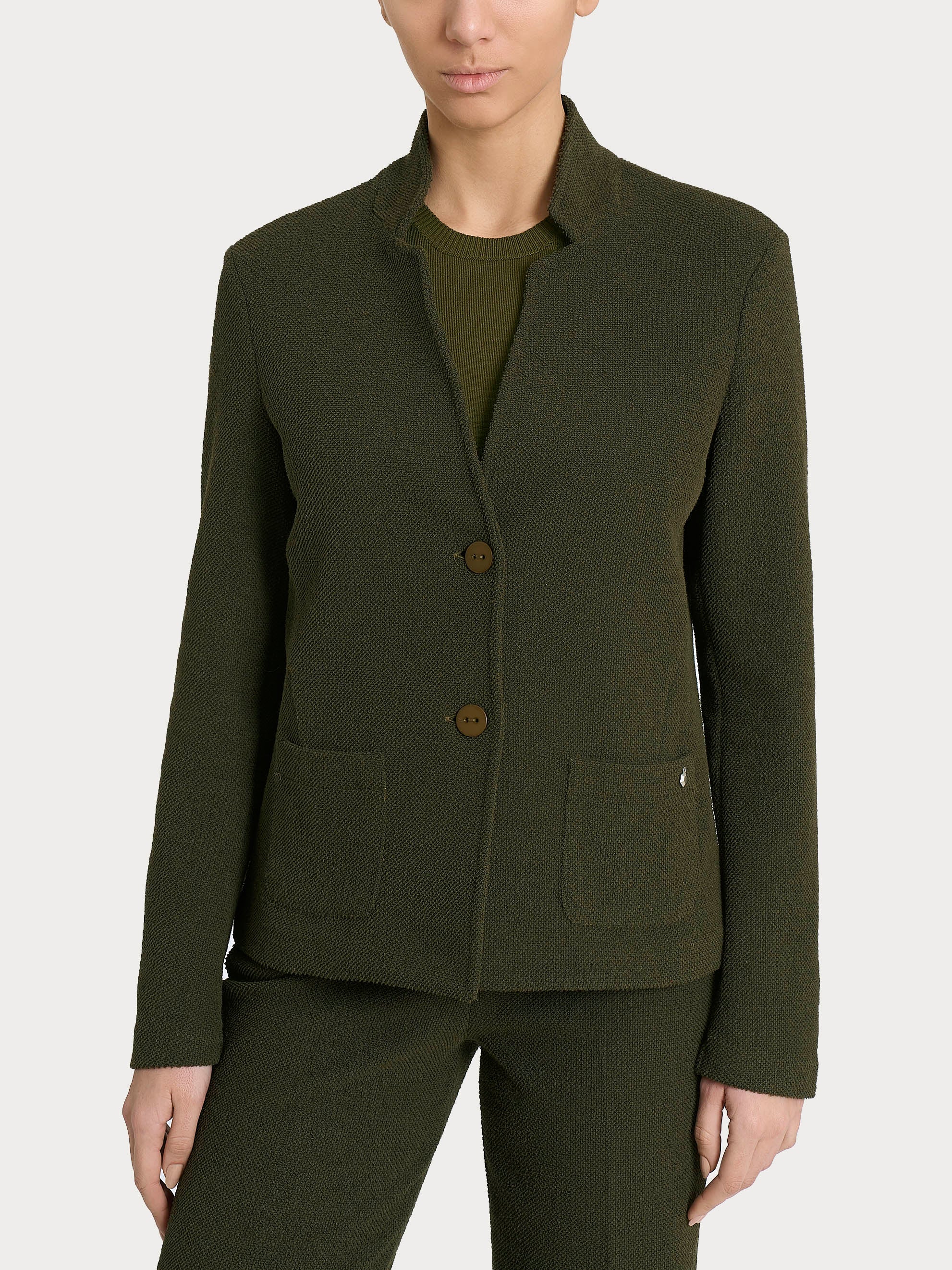 Blazer corto in Japanese Fleece Verdi Donna - Ragno