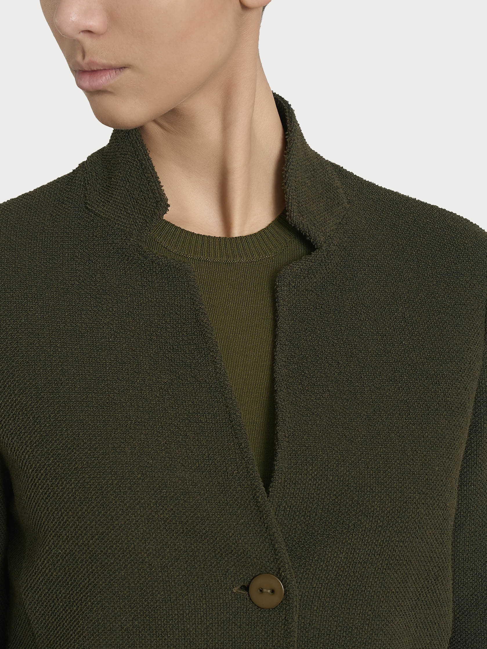 Blazer corto in Japanese Fleece Verdi Donna - Ragno