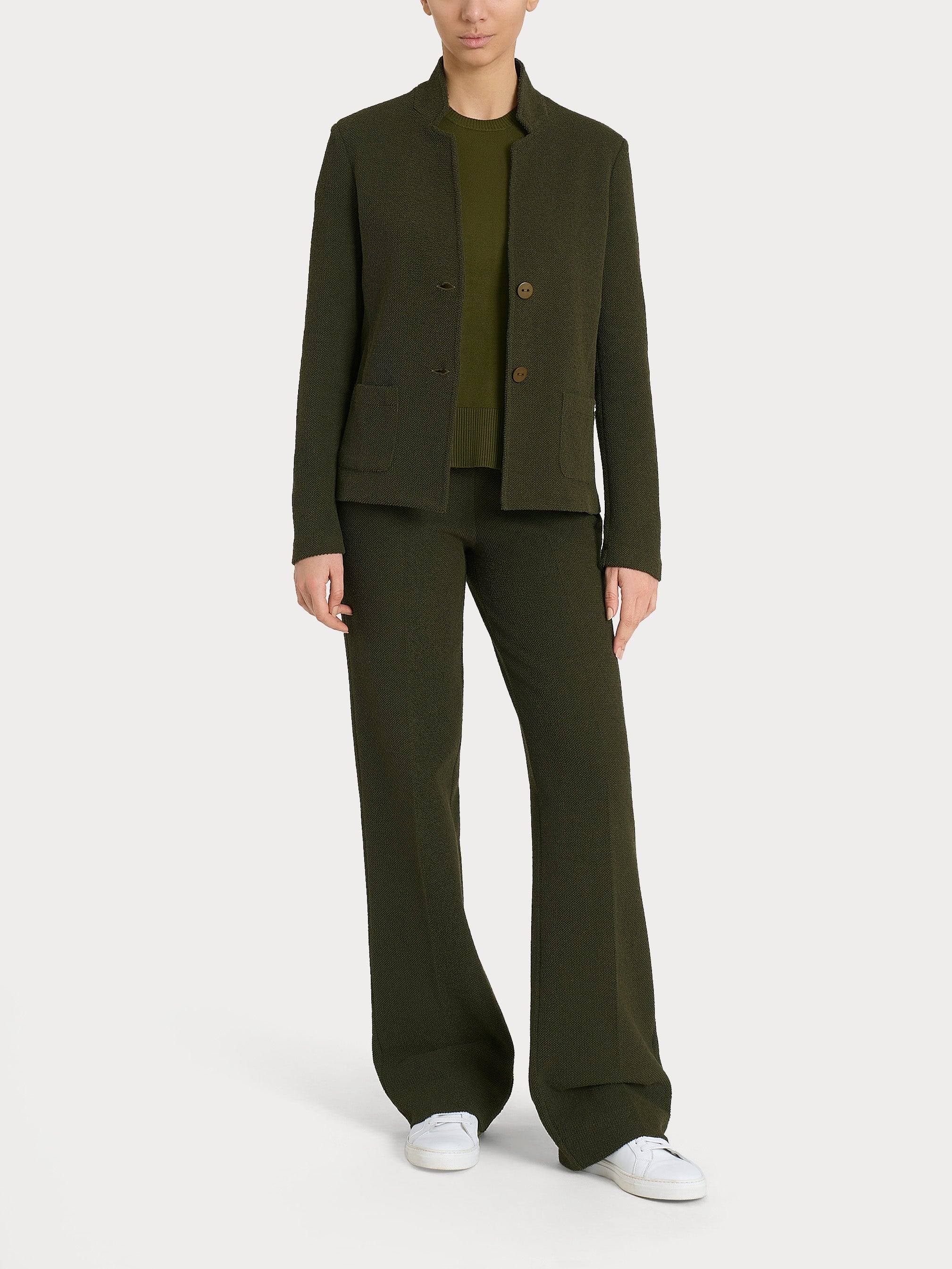 Blazer corto in Japanese Fleece Verdi Donna - Ragno