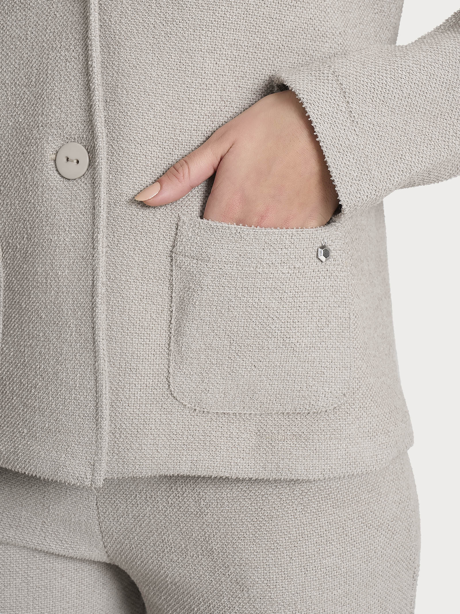Blazer corto in Japanese Fleece Grigi Donna - Ragno