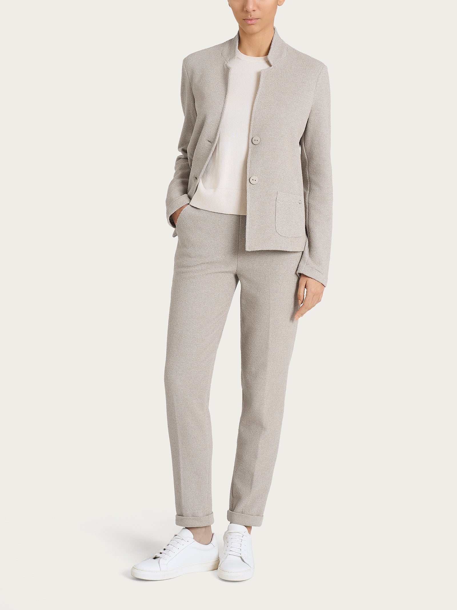 Blazer corto in Japanese Fleece Grigi Donna - Ragno