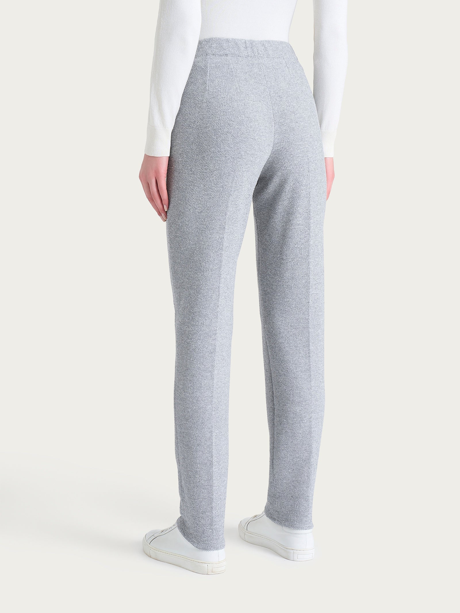 Pantalone chino slim con tasche in Japanese Fleece Neri Donna - Ragno