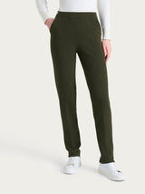 Pantalone chino slim con tasche in Japanese Fleece Verdi Donna - Ragno