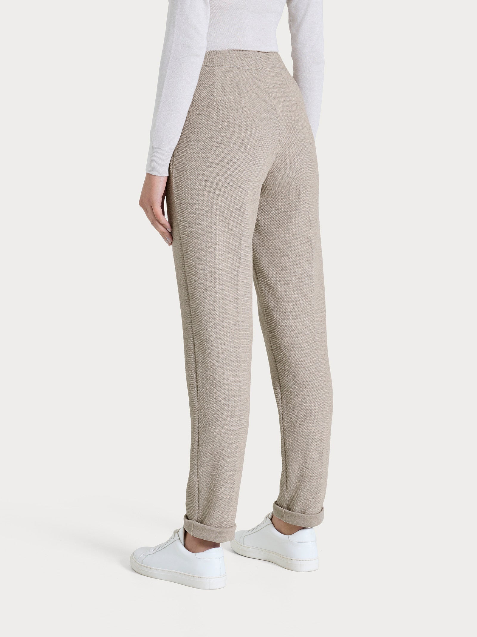 Pantalone chino slim con tasche in Japanese Fleece Grigi Donna - Ragno