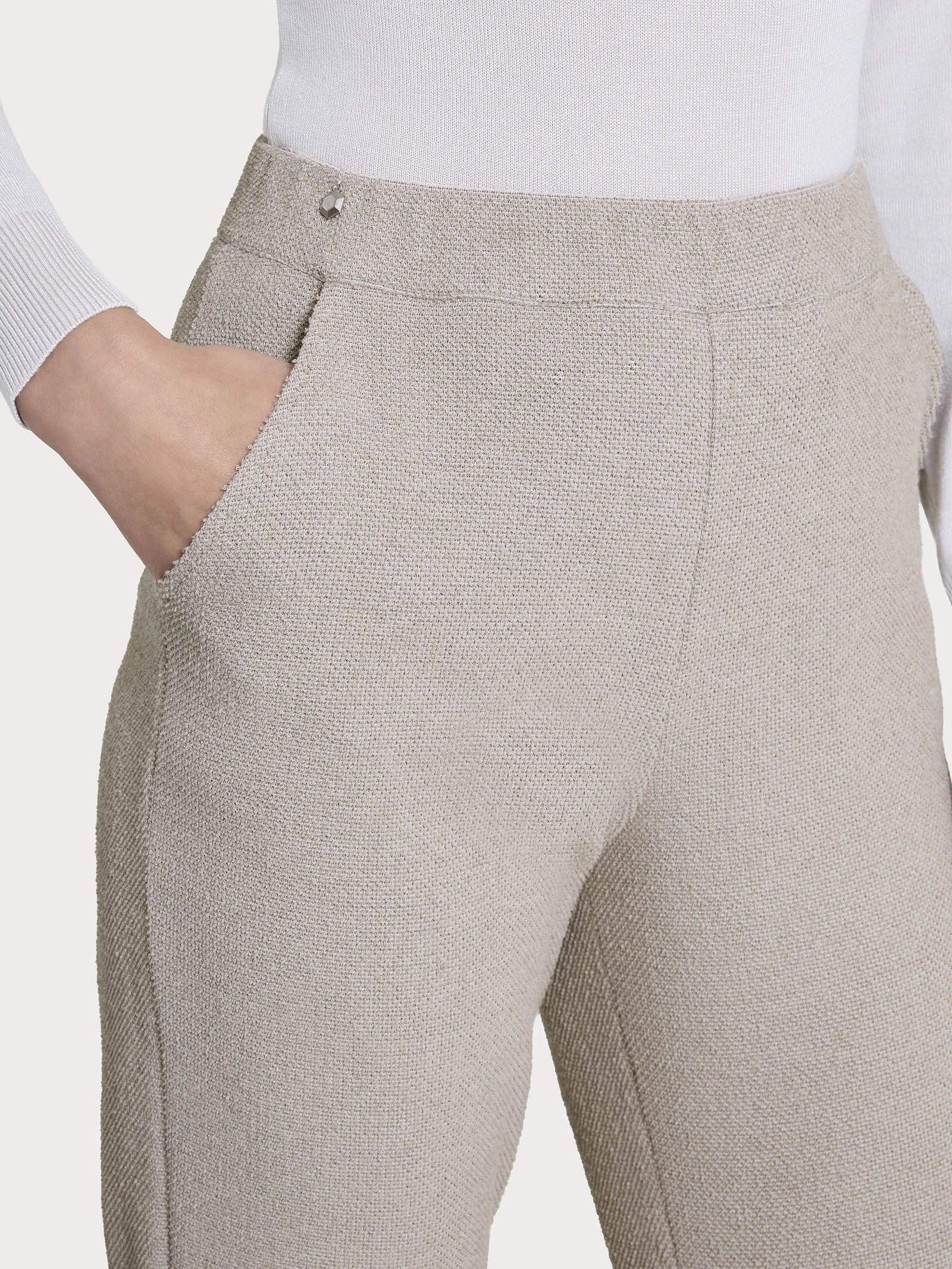 Pantalone chino slim con tasche in Japanese Fleece Grigi Donna - Ragno