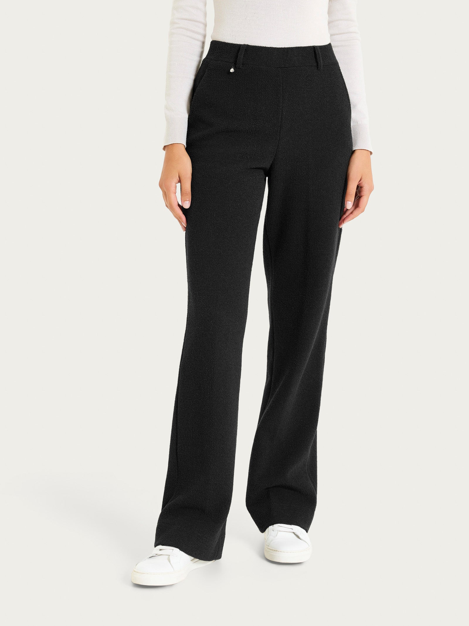 Pantalone ampio con tasche in Japanese Fleece Neri Donna - Ragno