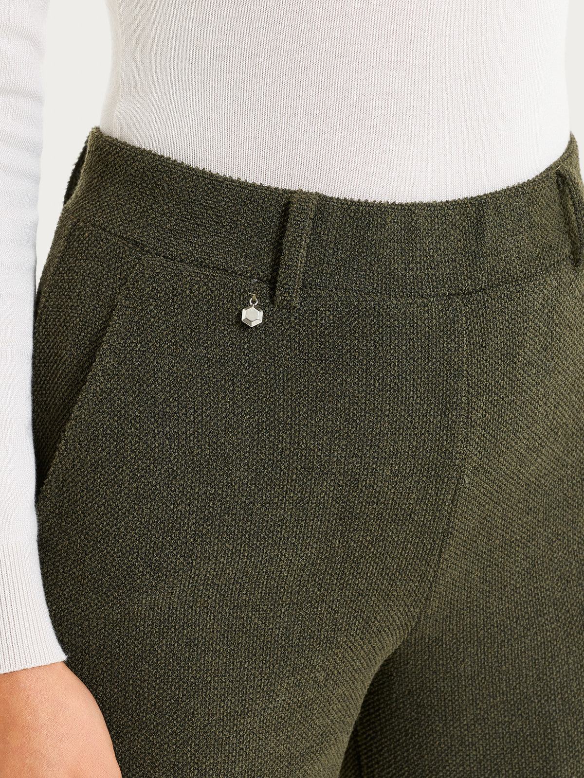 Dr Ragno Pantalone ampio con tasche in Japanese Fleece - Dark Olive โ Ragno